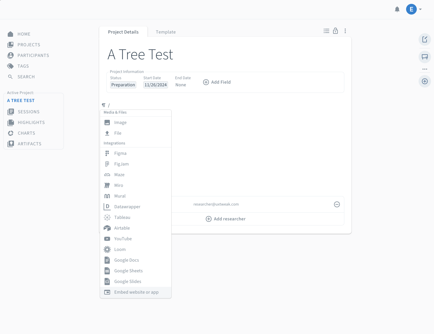 Website Embed Option