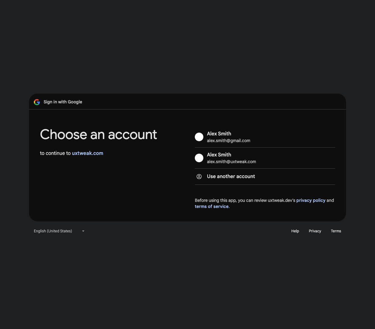 Google authentication