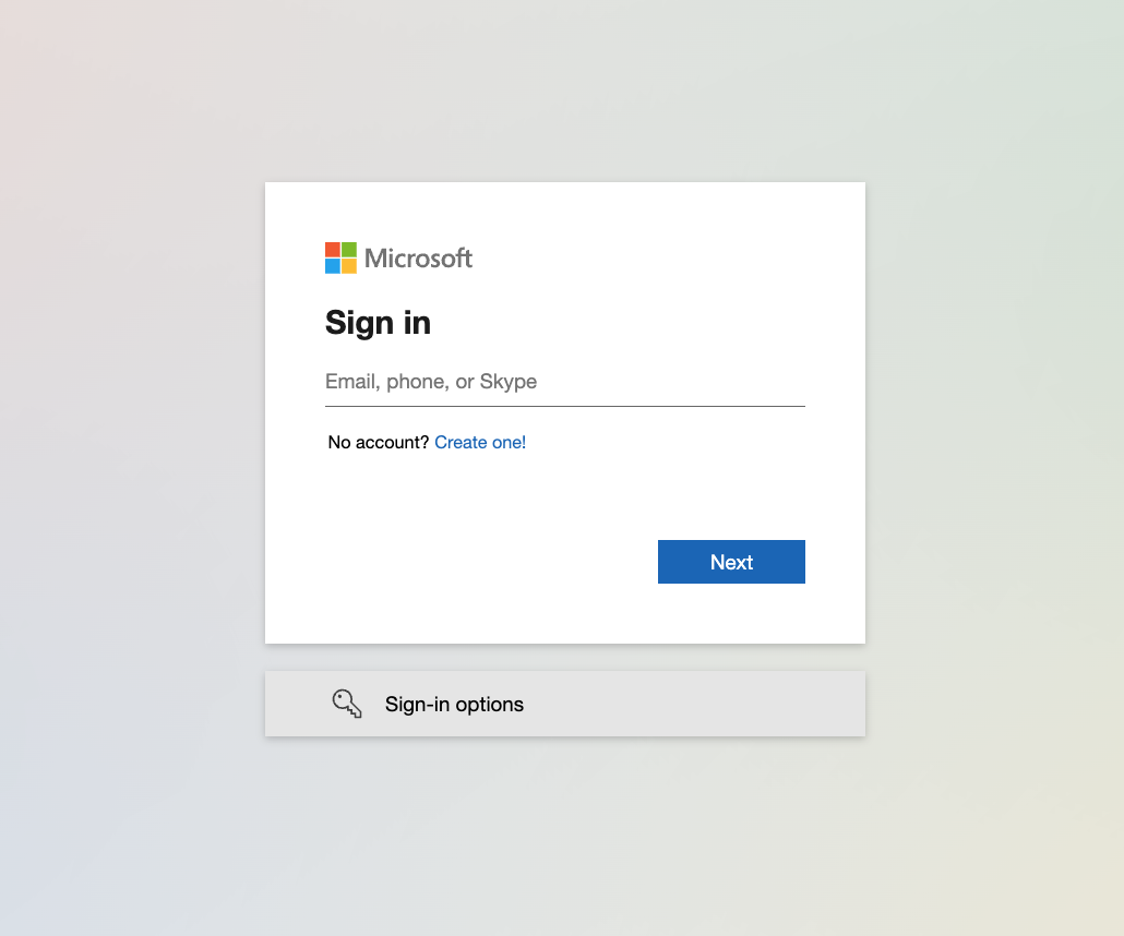 Microsoft authentication