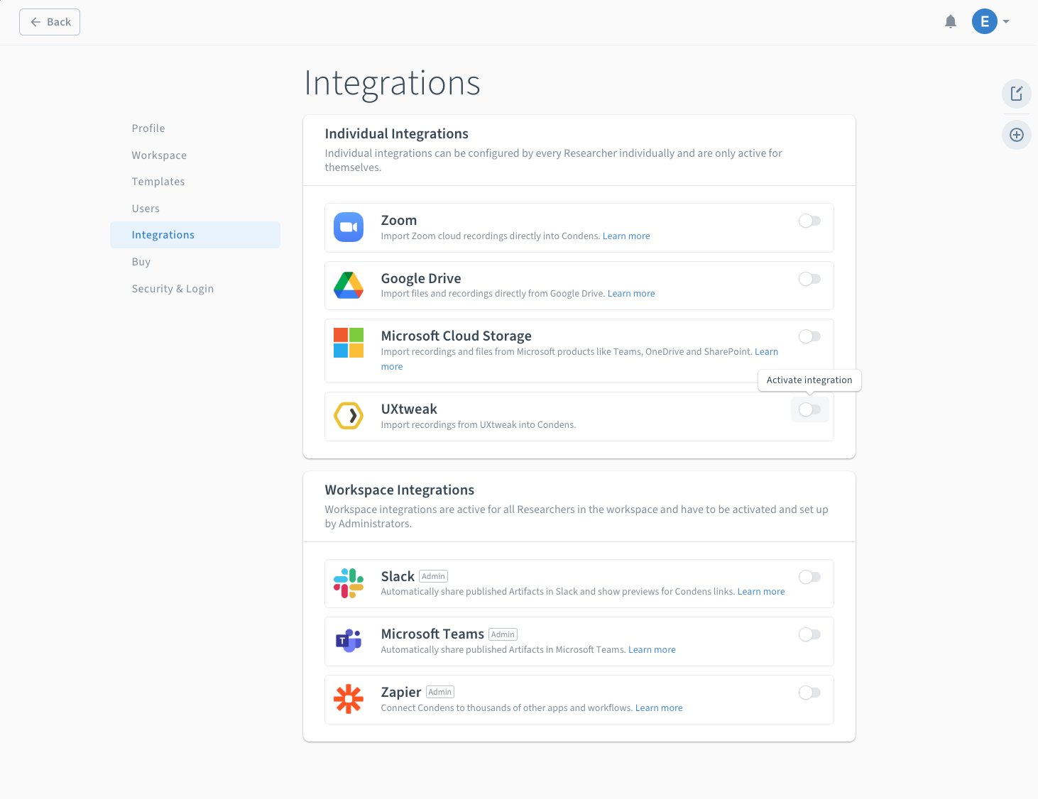 Enable the integration