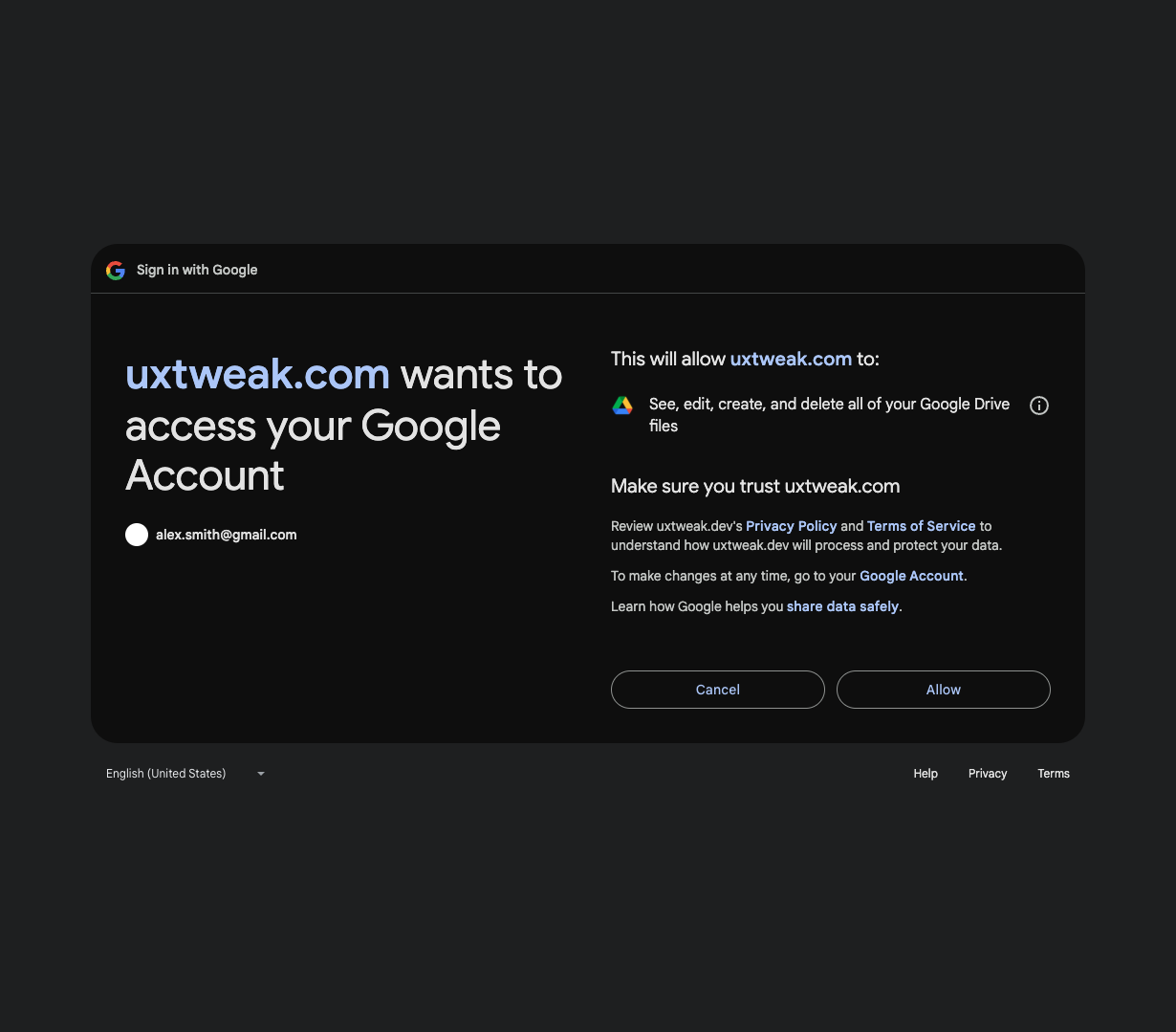 Allow access