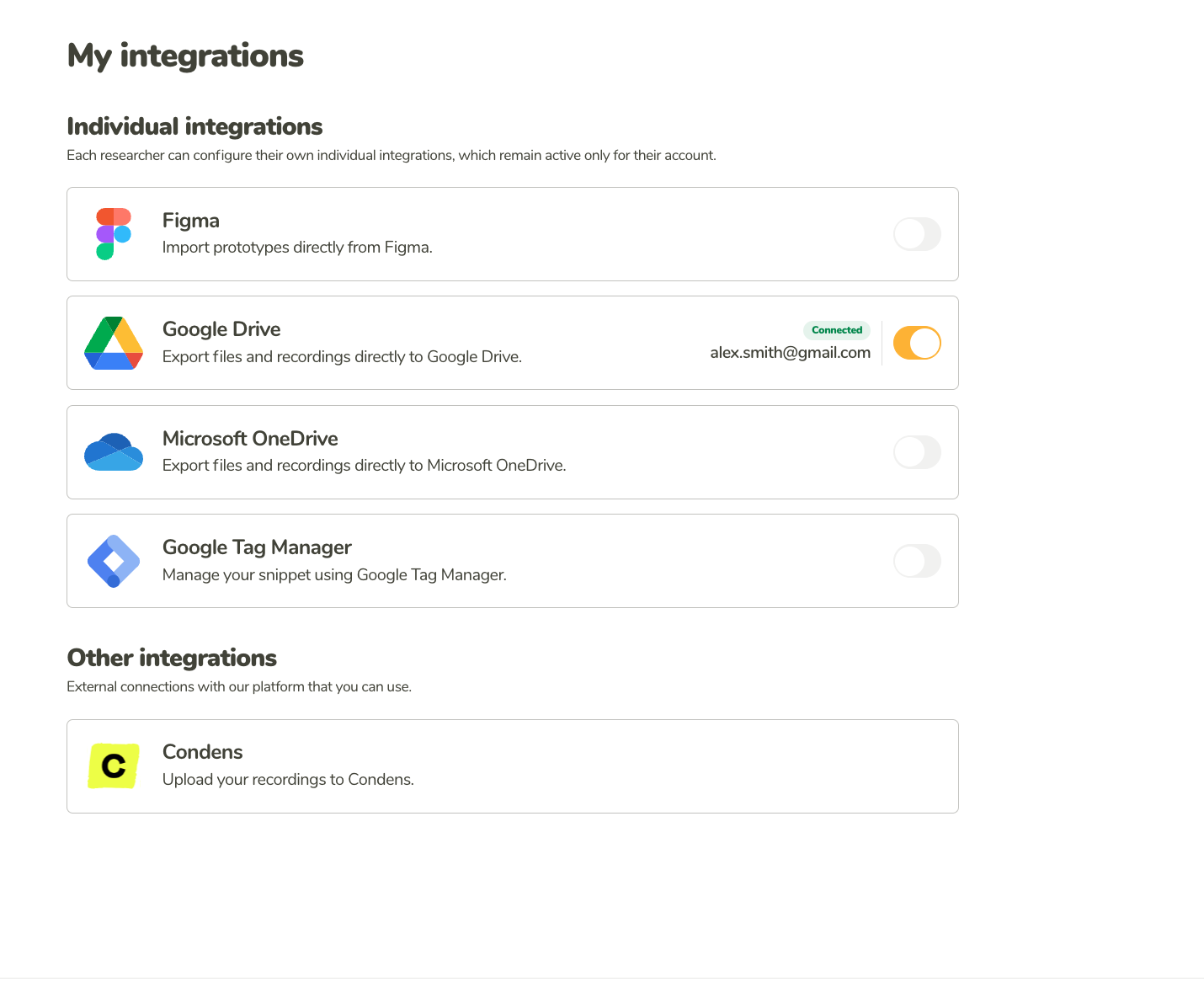 Enabled Google Drive integration