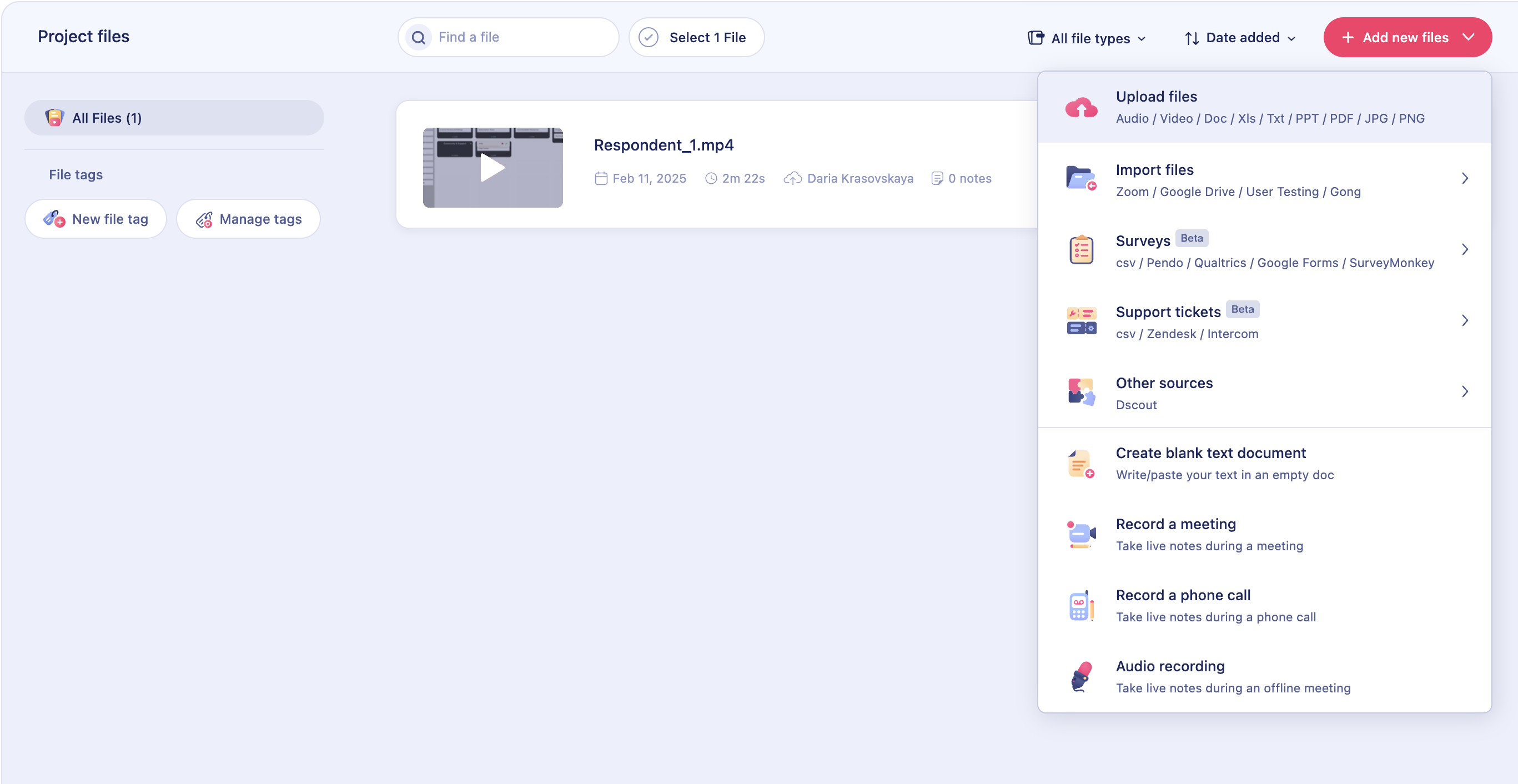 Upload your files