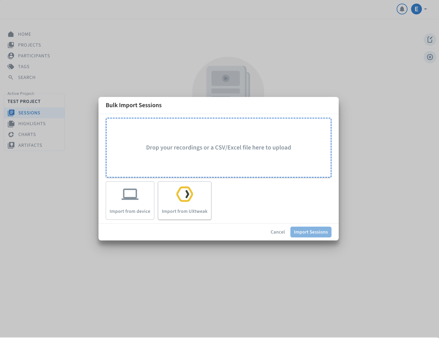 Importing from UXtweak