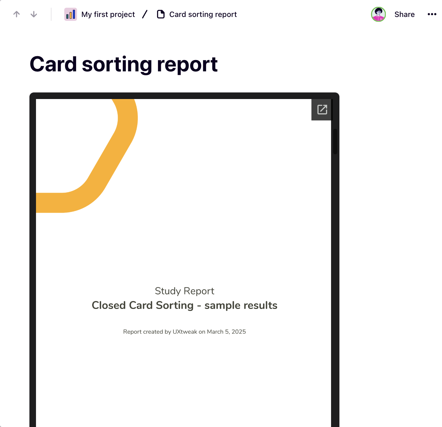 Linked report preview