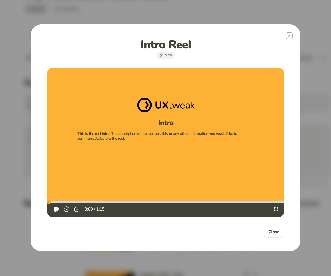 Reel preview on smaller screens