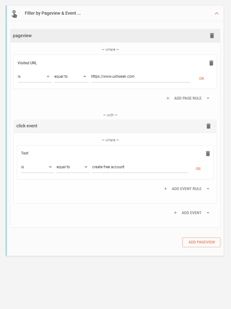 Advanced Pageview & Event filter
