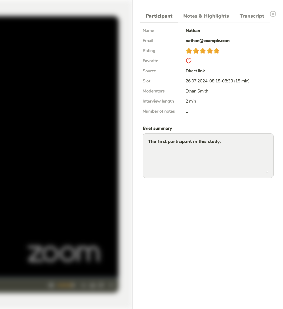 Overview tab